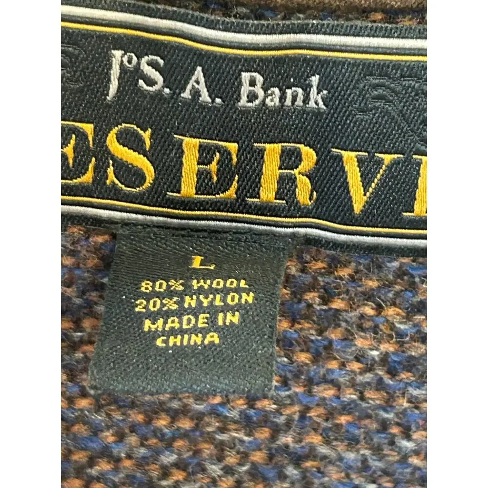 JoS. A. Bank Reserve Men’s Wool Blend Shawl Collar Sweater Brown Large